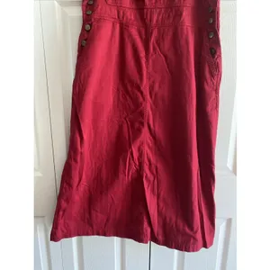 Sasson Signature Vintage Overall Dress Womens Size 4 Red Pinafore Cotton‎ Denim thumbnail 4
