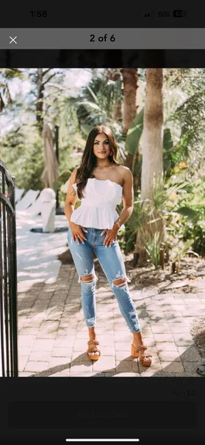 These Three Boutique Ruffled Tube Top thumbnail 3