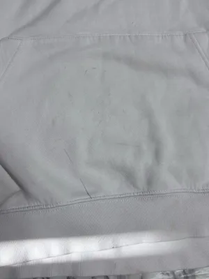 Nike White Crewneck Hoodie pullover sweatshirt Black Swoosh large flaws thumbnail 5