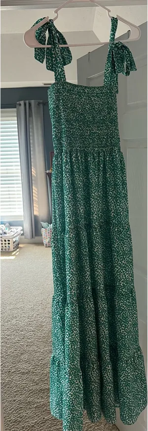 Green maxi floral dress thumbnail 2