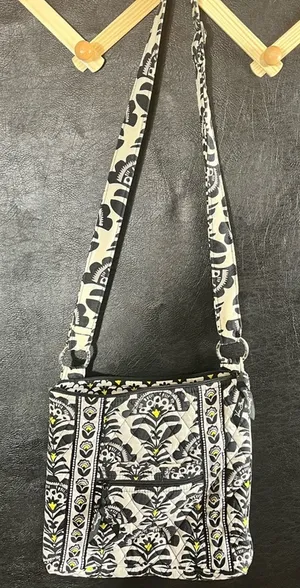 Vera Bradley Fanfare Yellow‎ And Black Crossbody Bag thumbnail 1