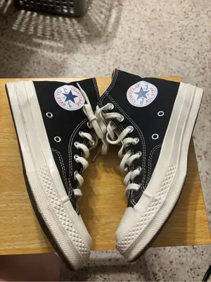 Comme des Garçons PLAY x Converse Chuck 70 high-top sneakers in black. thumbnail 3