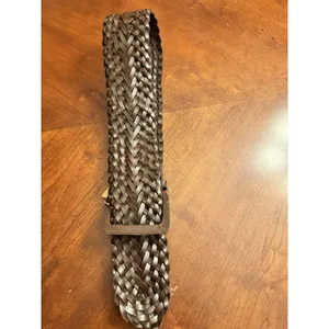 Newport News Wide Brown Woven Leather Belt 4” Wide Small/Medium Rn 114261 thumbnail 4