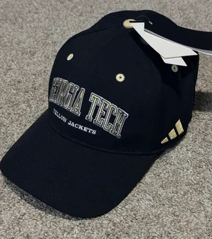 New Adidas Georgia Tech Yellow Jackets adidas Seasonal Flex Hat - Black size M/L thumbnail 1