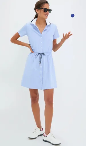 NEW Tuckernuck Light Blue Short Sleeve Performance Jersey Alcott Golf Dress XS thumbnail 1