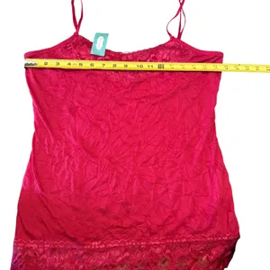 Maurice's Vintage Y2K Lace Trim Camisole Cami Tank Top Fuchsia Pink Fairy Whimsical Size L thumbnail 4