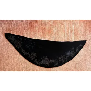 Black Vintage Velvet Burnout Scarf Sheer Floral Shawl thumbnail 2