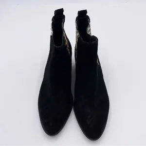 Crown Vintage Tolana 2 Chelsea Ankle Boots Black Suede/Cow Hair Women's Size 7.5 thumbnail 3
