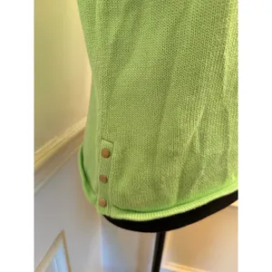 Vintage 90s Jeanne Pierre Asymmetrical Button Cotton Knit Tank Top Apple Green thumbnail 3