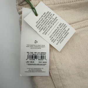 AE77 Stovepipe Selvedge Jeans Women 14 Regular Cream NWT Organic Cotton Straight thumbnail 5