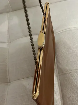 Vintage brown clutch is a beautiful clutch with minor signs of use. thumbnail 3