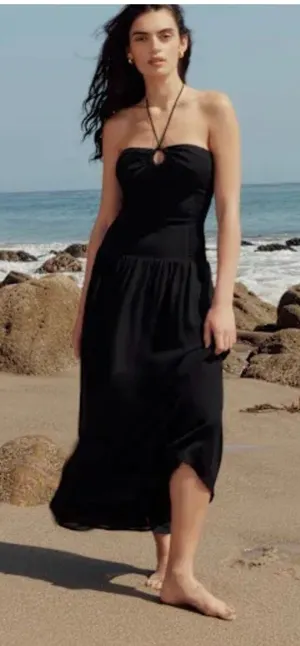 Reformation Eleni Dress Size 0 Black thumbnail 1