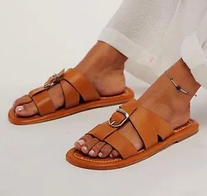 Free People Sloan Buckle Sandals in Cinnamon Clay/Cognac thumbnail 2