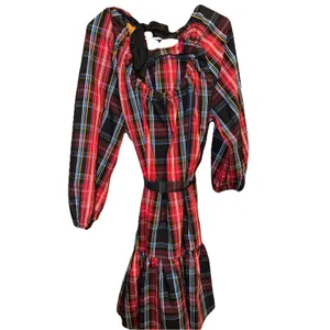Draper James RSVP Tiered Red And Black Christmas Dress With‎ Bow thumbnail 8