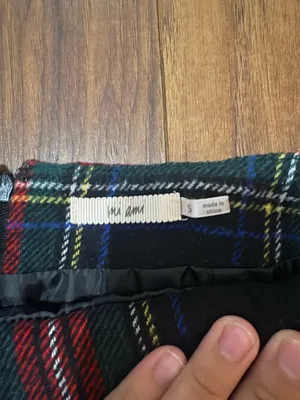 Francesca's Skirt red and green plaid thumbnail 3