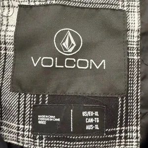Volcom Hooded Black White Checkered Cotton Blend Ski Snowboard SZ XL # 2518 thumbnail 6