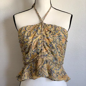 NEW‎ Veronica Beard Arienne Gathered Halter Neck Silk Top thumbnail 4