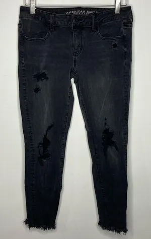 American Eagle Outfitters‎ super low jegging black Gray size 8 thumbnail 1
