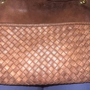 ✨Margot Brown Leather Weave Basketweave Crossbody Bag Purse✨ thumbnail 8