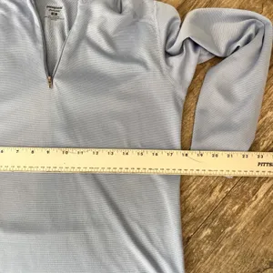 Patagonia Capilene Quarter Zip Neck light Blue Base Layer Long Sleeve Medium #79 thumbnail 5