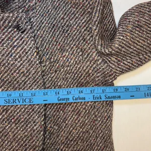 Jill Jr Vintage Tweed Overcoat Brown Multicolor ILGWU Union Made Long Coat Med thumbnail 5