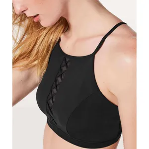 Lululemon 38D Shoreline Bikini Top Black Swimsuit High Neck Swim UV Protected thumbnail 2