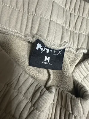POPFLEX Beige High-Rise Elastic Waist Joggers thumbnail 3