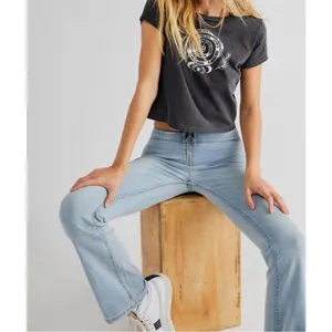 Free People Jett Low Rise Flare / Glass Blue 29 thumbnail 4