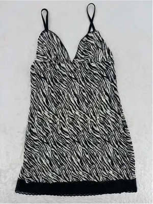 Victoria's Secret Chemise Zebra Stripes Lace Trim Semi Sheer Size medium thumbnail 1