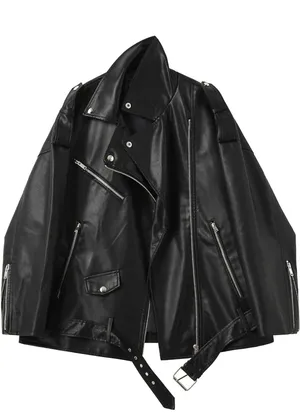 Black Rivet Black Faux Leather Jacket thumbnail 1