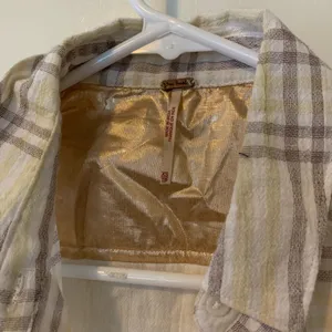 Free People Cropped Cutie Plaid Shirt thumbnail 3