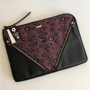Cotton On leopard print laptop bag purple 15 inch thumbnail 1
