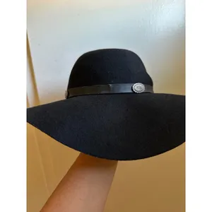 100% Wool Black Floppy Hat - Wide Brim with Silver Concho Band - 57cm‎ Coachella thumbnail 9