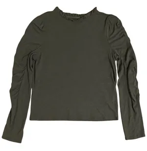 Maeve by Anthropologie Ruched Long Sleeve Ruffle Top thumbnail 4