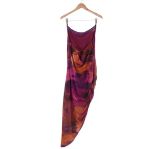 SHEIN Dress Womens XL Abstract Watercolor Purple Mesh Asymmetrical Excellent thumbnail 4