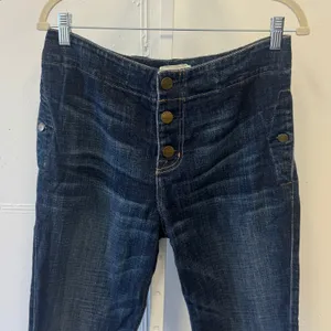 Current/Elliott + Marni "The Easy Trouser" Jean Relaxed‎ Fit Cropped Button Fly thumbnail 3