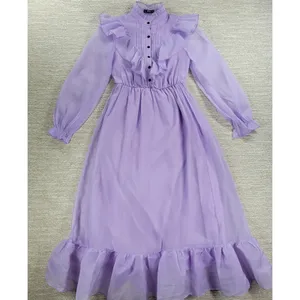 Shein‎ Prairie Dress Womens XS Lavender Cottage Flowy Lined Victorian Coquette thumbnail 16