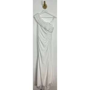 MAC DUGGAL Ruched One-Shoulder Trumpet Gown in White Size US 2 thumbnail 6