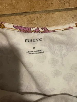 Maeve White Floral Print Camisole with Mustard Trim thumbnail 2