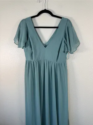 Birdy Grey Sage Green Maxi Bridesmaid Dress Womens M Formal Classic Gown Prom thumbnail 10