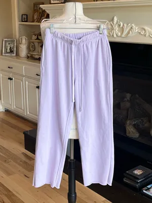 Women's Lavender Soft Comfy Drawstring Sweatpants New Purple Size XS thumbnail 3