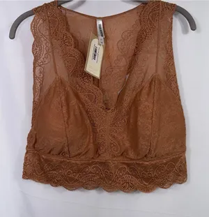 Zenana Outfitters Racey Lace Bralette 2X Brown NWT thumbnail 1