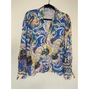 SundayUp Paisley Blouse Sz Large Blue Pink Boho Preppy thumbnail 5