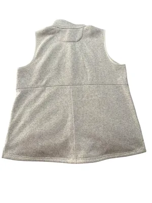 L.L. Bean women's size XL petite Cream Fleece Full-Zip Vest gorp pata thumbnail 8