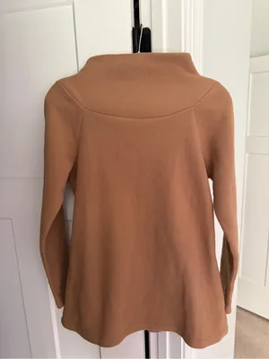 Dudley Stephens camel mock neck long sleeve fleece pullover‎ thumbnail 5