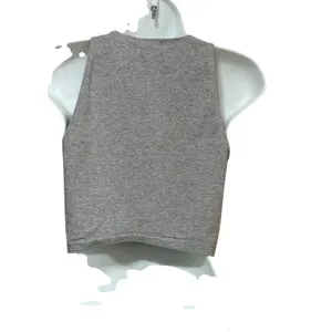 Aritzia Tna Heather Grey High Neck Cropped Tank Top Medium CSJ3-10195-21 thumbnail 2