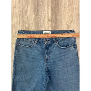 Abercrombie & Fitch The 90s Straight Mid Rise Distressed Jeans Blue 30‎ 10R thumbnail 6