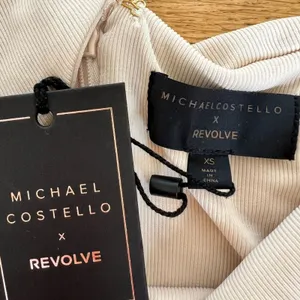 Michael Costello X Revolve Lydia Mini Dress in Beige thumbnail 7
