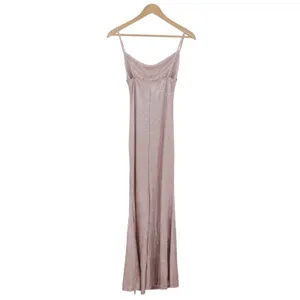 OohNeed Maxi Dress Womens M Cowl Neck Ruched Rose Gold Metallic Shimmer NEW thumbnail 5