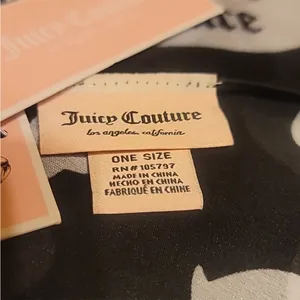 Juicy Couture nwt Black and White butterfly Scarf thumbnail 3